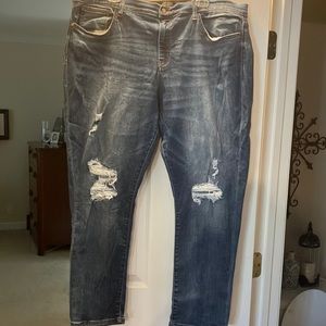 Judy Blue jeans with designed rips in legs. Size 3XL.